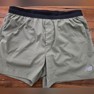 Men's New Balance 5" Olive Green Running Shorts (SIZE L)